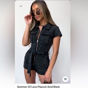 White Fox Summer of Love Denim Playsuit